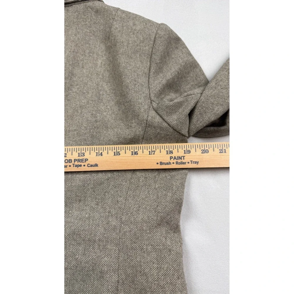 Banana Republic Womens 12 Tan Herringbone‎ Wool Blend Two Button Blazer Jacket